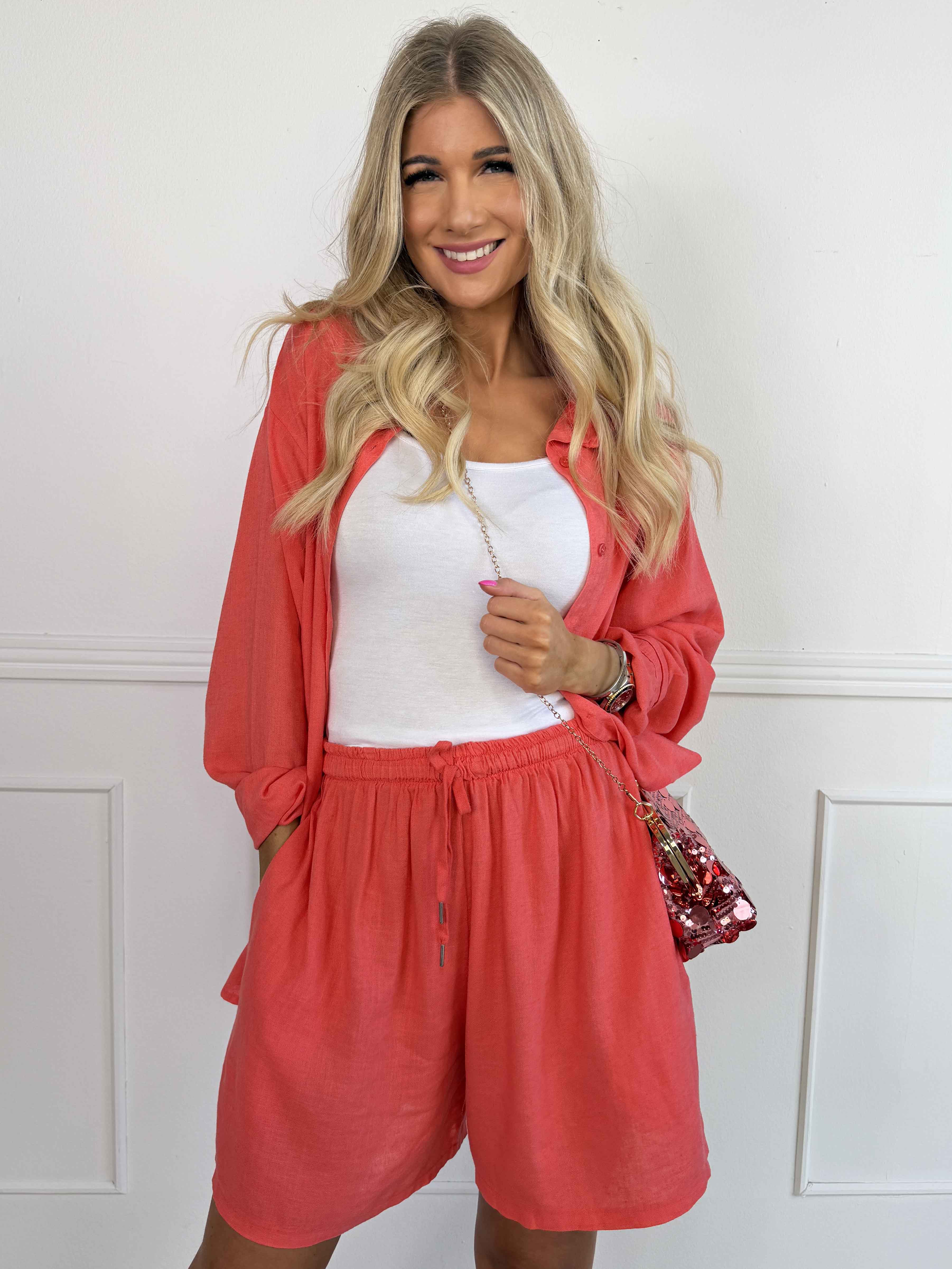 Clara Shorts - Lätta shorts i viskos och linne